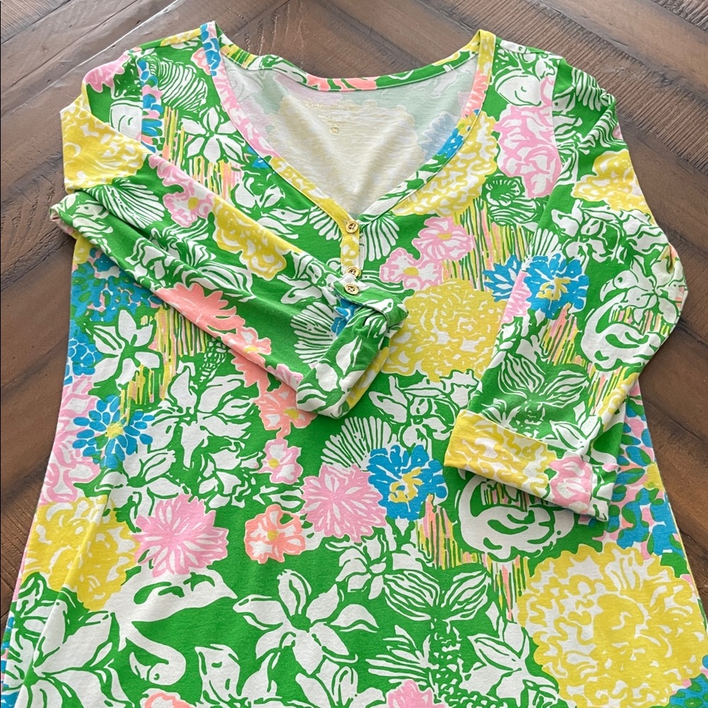 Lilly Pulitzer Green Floral Dress